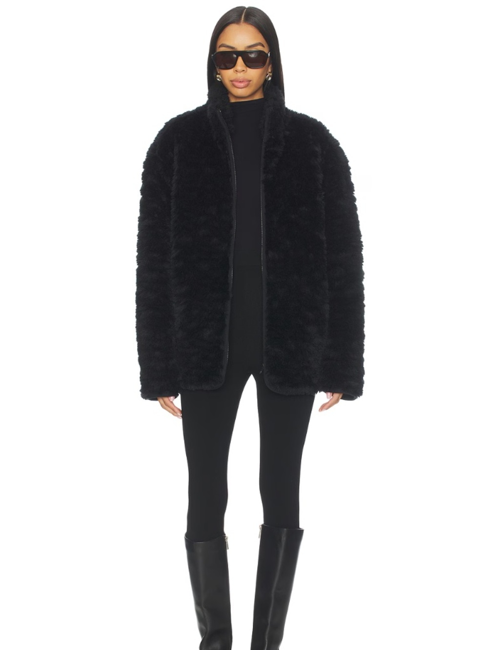 NWT Faux Fur Zip Up Mock Neck Jacket SKIMS (Sold Out) M - Picture 4 of 16